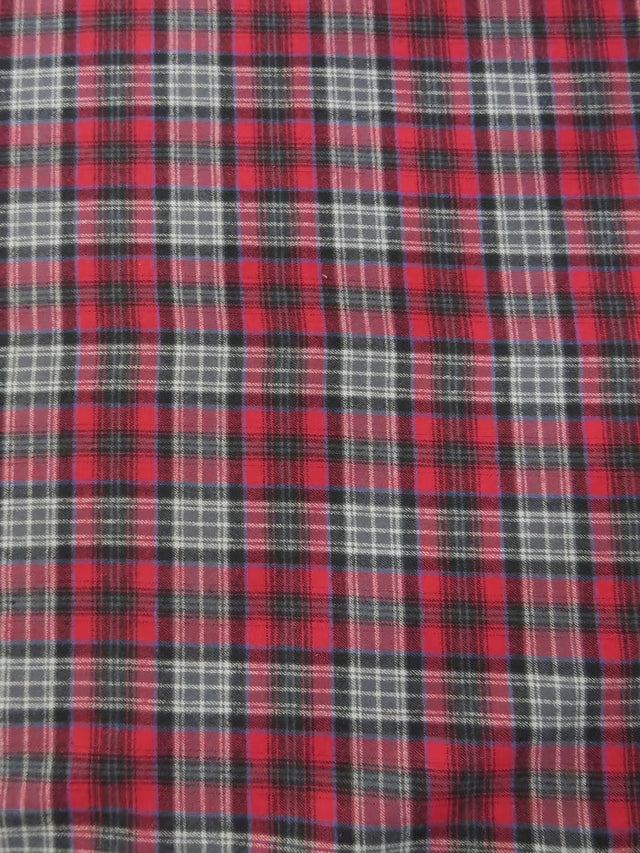 Tartan Plaid Uniform Apparel Flannel Fabric Red Gray