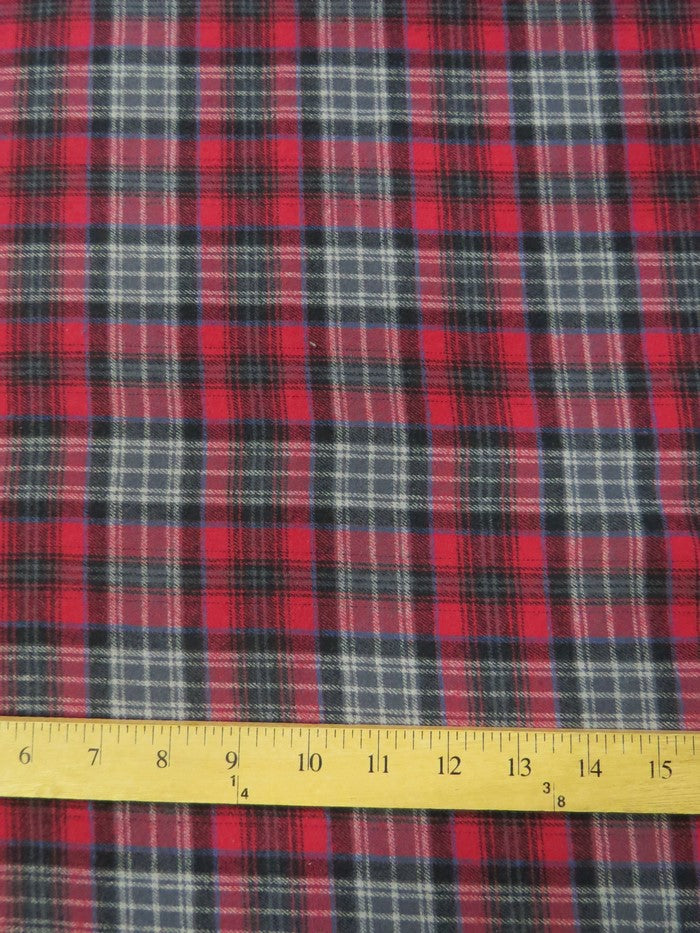 Tartan Plaid Uniform Apparel Flannel Fabric Red Gray