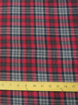 Tartan Plaid Uniform Apparel Flannel Fabric Red Gray