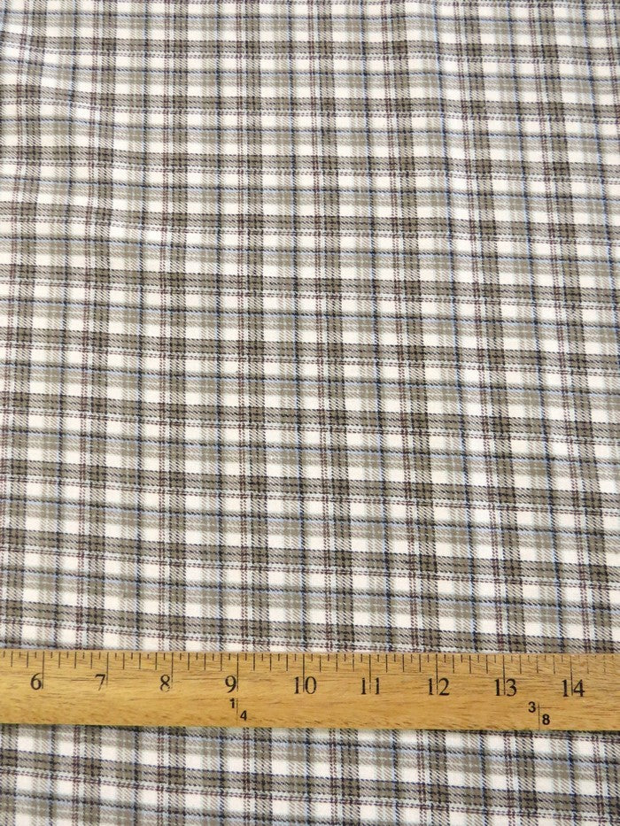 Tartan Plaid Uniform Apparel Flannel Fabric Sage/White