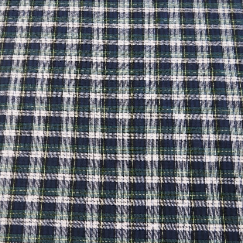 Tartan Plaid Uniform Apparel Flannel Fabric Navy/Green