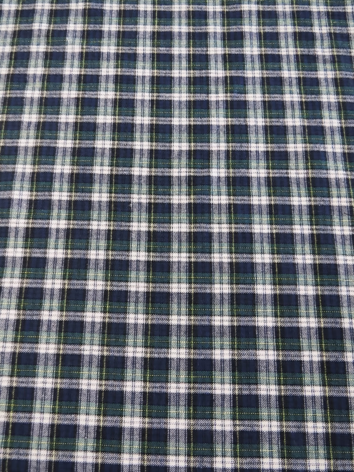 Tartan Plaid Uniform Apparel Flannel Fabric Navy/Green