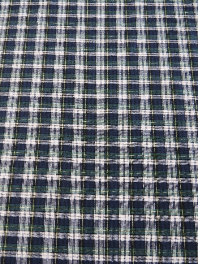 Tartan Plaid Uniform Apparel Flannel Fabric Navy/Green
