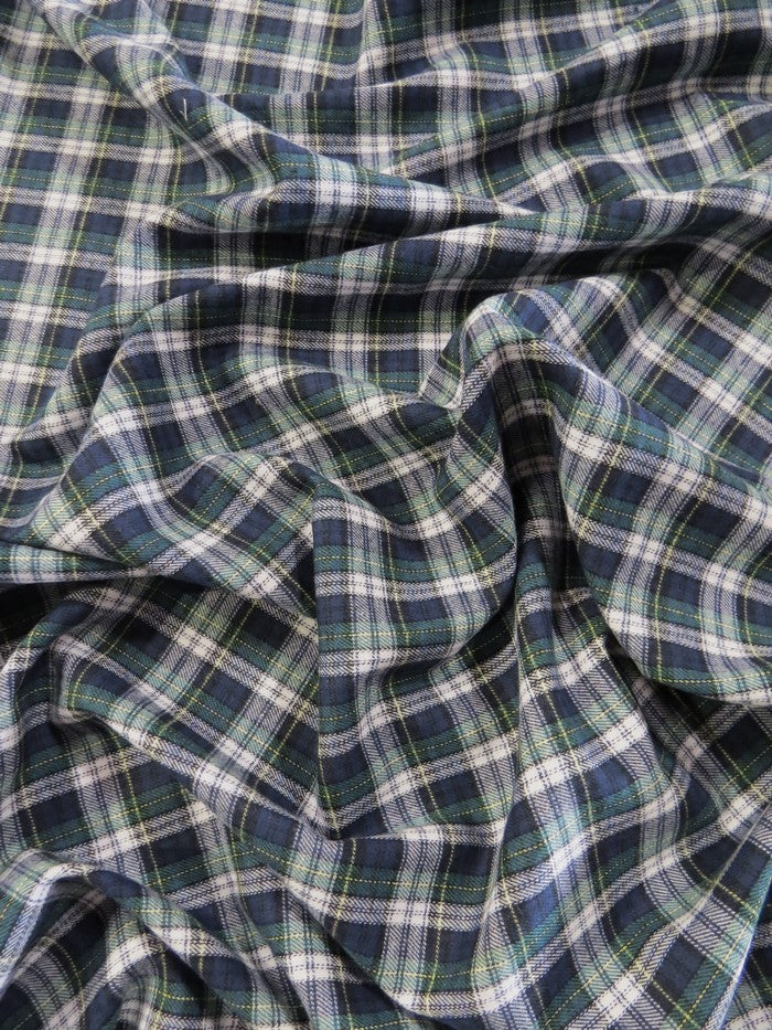 Tartan Plaid Uniform Apparel Flannel Fabric Navy/Green