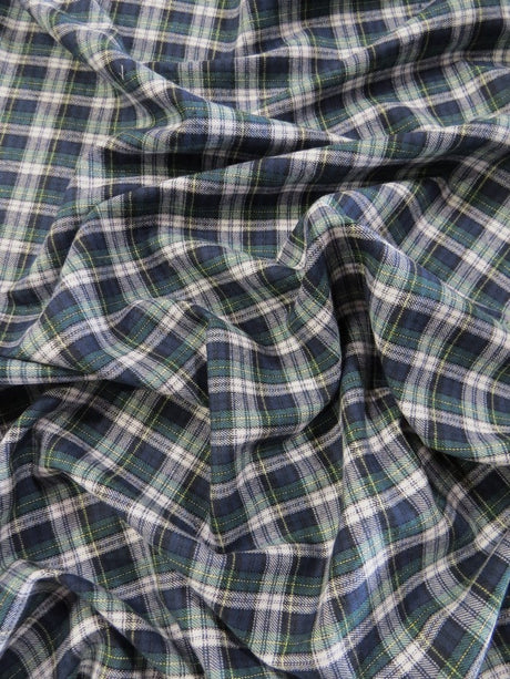 Tartan Plaid Uniform Apparel Flannel Fabric Navy/Green