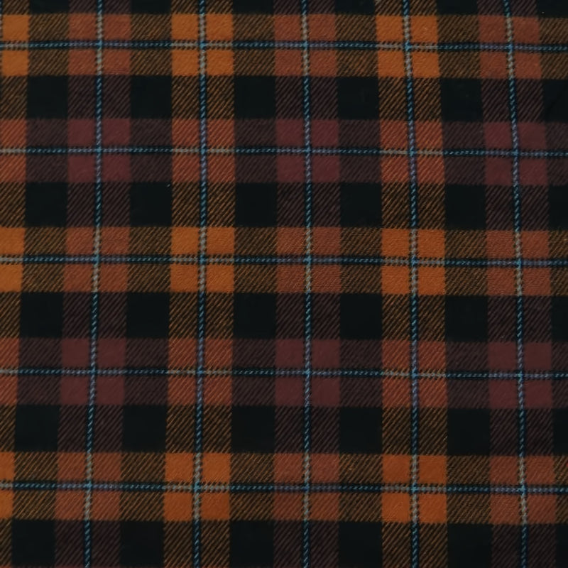 Tartan Plaid Uniform Apparel Flannel Fabric Orange/Black