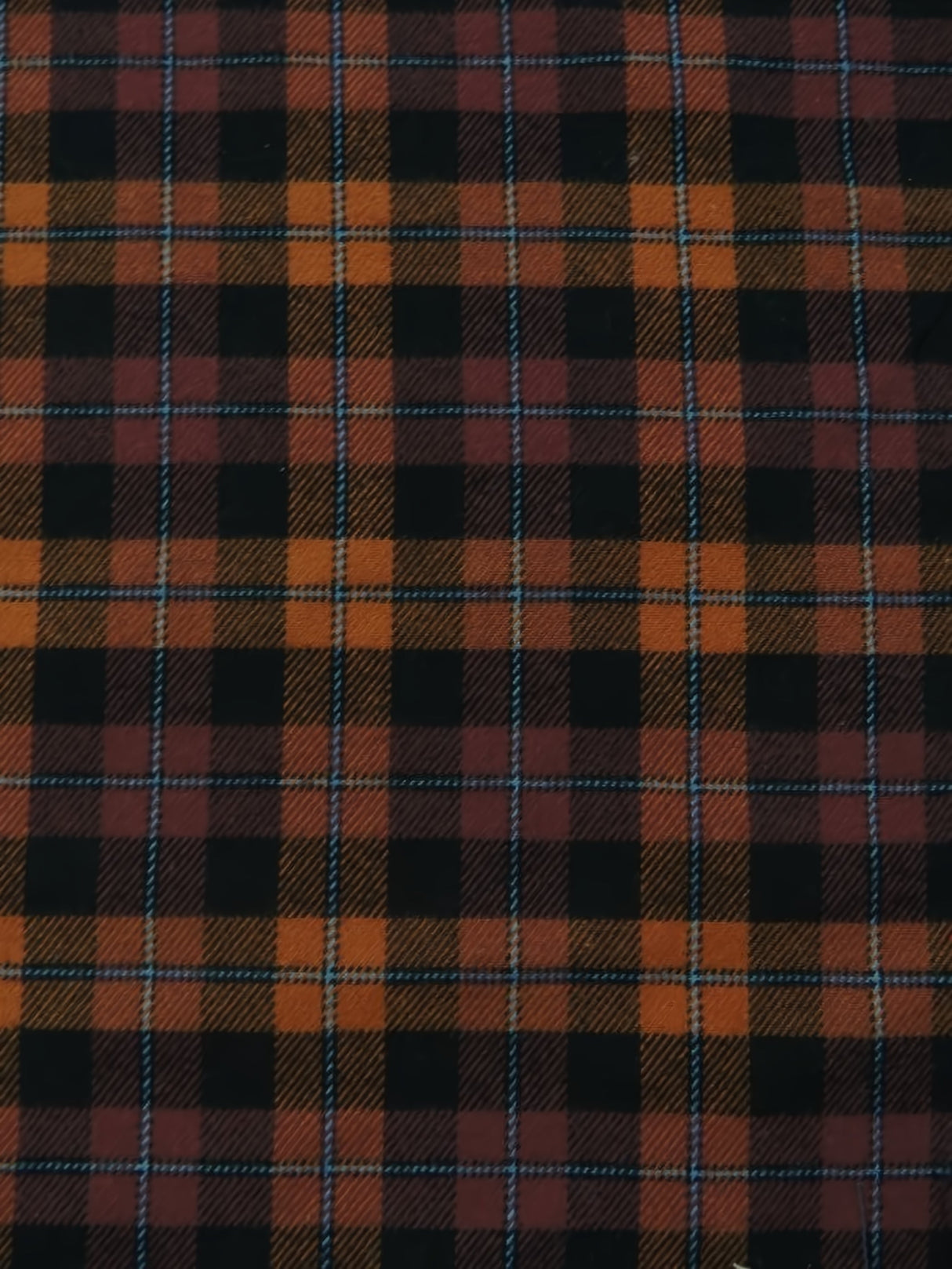Tartan Plaid Uniform Apparel Flannel Fabric Orange/Black