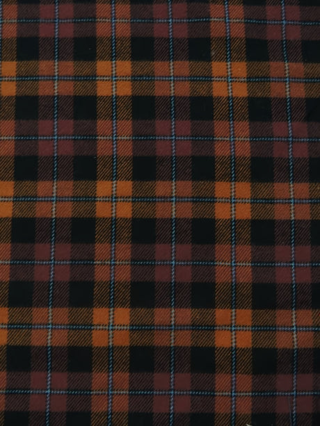 Tartan Plaid Uniform Apparel Flannel Fabric Orange/Black
