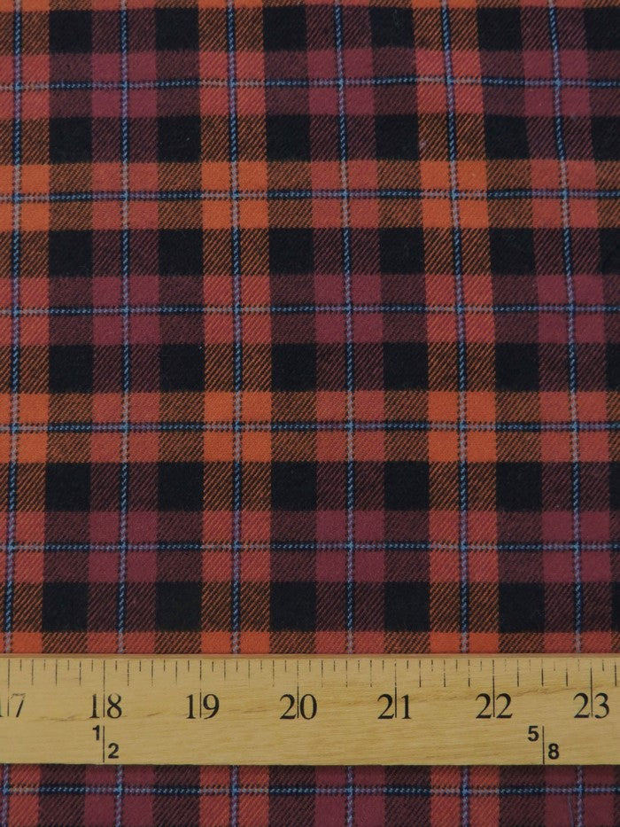 Tartan Plaid Uniform Apparel Flannel Fabric Orange/Black