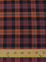 Tartan Plaid Uniform Apparel Flannel Fabric Orange/Black