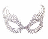7 Inch Silver Venetian Masquerade Crystal Mask Wedding