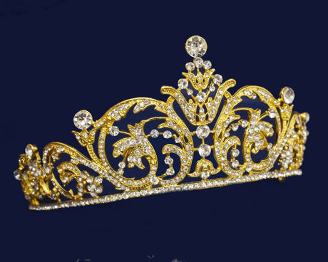 Gold Crystal Rhinestone Tiara (TQ020)