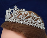 Silver Crystal Rhinestone Tiara 6" wide × 2.25"