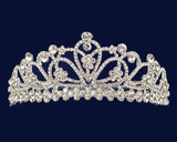 Silver Crystal Rhinestone Tiara 6" wide × 2.25"