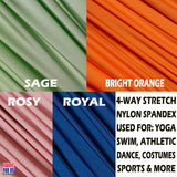 Nylon Spandex Tricot 80/20 Fabric - Swim, Yoga, Active 4-Way Stretch, 60" Wide, 8 Colors