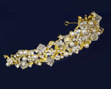 Gold Crystal Pearl Rhinestone Tiara