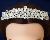 Silver Crystal Pearl Rhinestone Tiara
