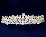 Silver Crystal Pearl Rhinestone Tiara
