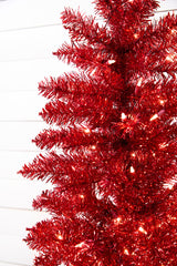 4' Red Tinsel Christmas Tree