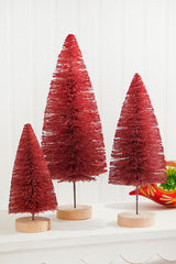 Red Bottle Brush Tree - Set of 3