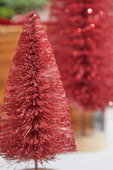 Red Bottle Brush Tree - Set of 3