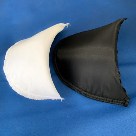 Taffeta Covered Foam Fabric - Black, White, 1"