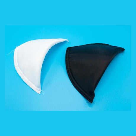 Triangle Covered Fiber Shoulder Pads - Black, White, 5/8"