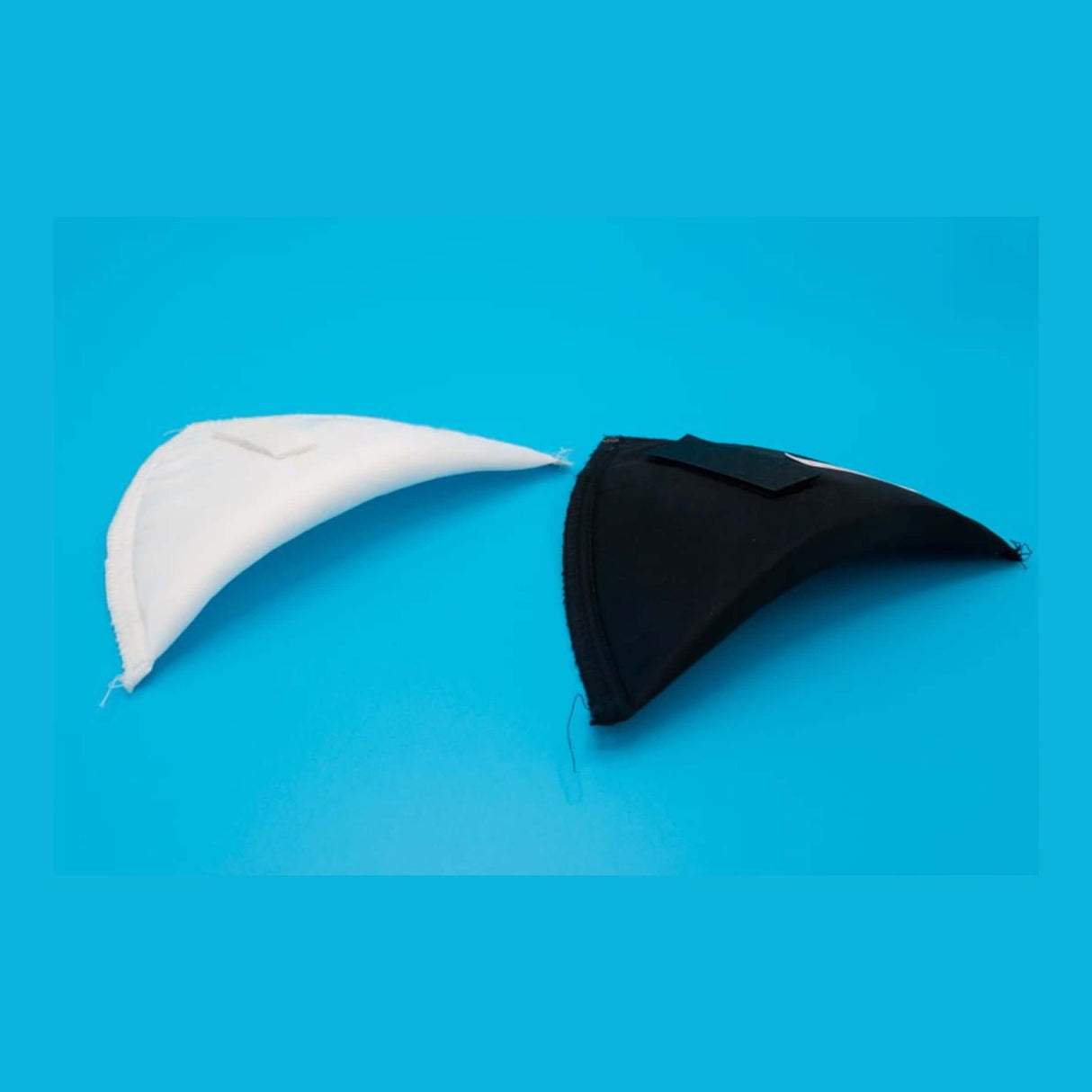 Triangle Covered Fiber With Velcro Fabric - Black, White, 5/8"