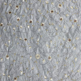 Trezza Floral Embroidered Silk Fabric - Antique Gold, Dusk, Olive, Pewter, 54" Width (1 Yard)