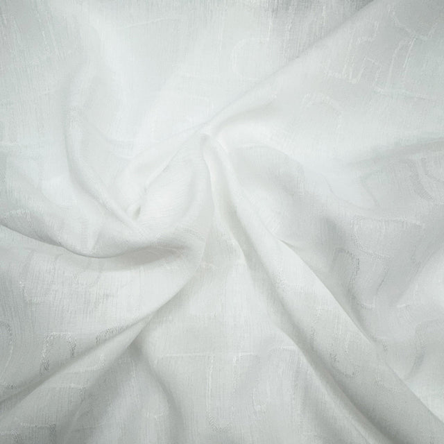 Trinity Polyester Fabric - Solid Sheer, White, 126" Width (1 Yard)