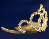 Gold Crystal Rhinestone Mini Tiara – Pack of 12 (TS025)