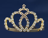 Gold Crystal Rhinestone Mini Tiara – Pack of 12 (TS025)