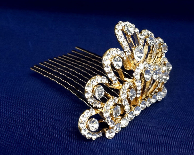 Gold Crystal Rhinestone Mini Tiara – Pack of 12