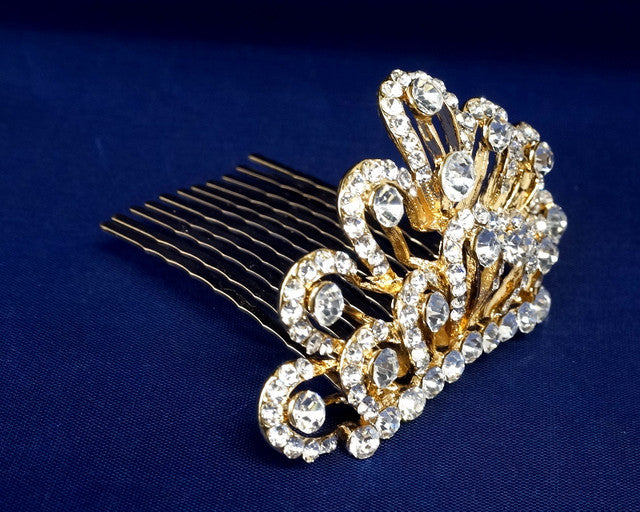 Gold Crystal Rhinestone Mini Tiara – Pack of 12