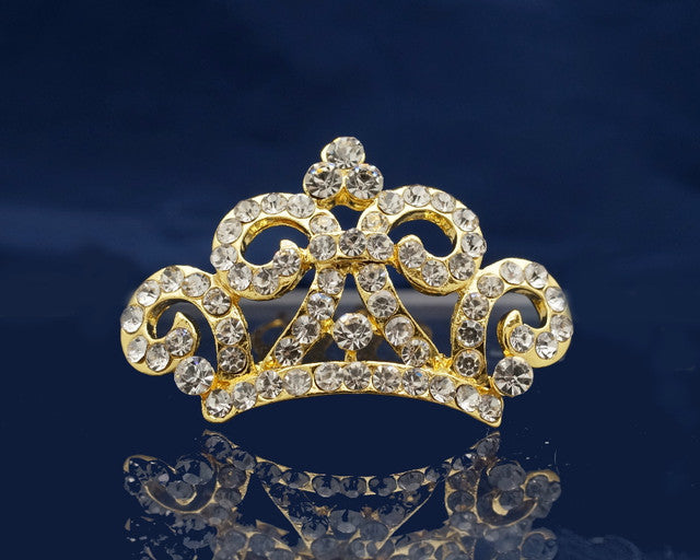 Gold Crystal Rhinestone Mini Tiara – Pack of 12