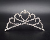 Silver Crystal Rhinestone Mini Tiara – Pack of 12 (TS147)