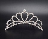 Silver Crystal Rhinestone Mini Tiara – Pack of 12