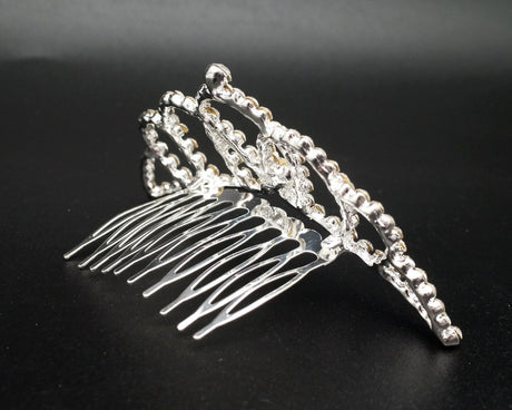 Silver Crystal Rhinestone Mini Tiara – Pack of 12 (TS162)
