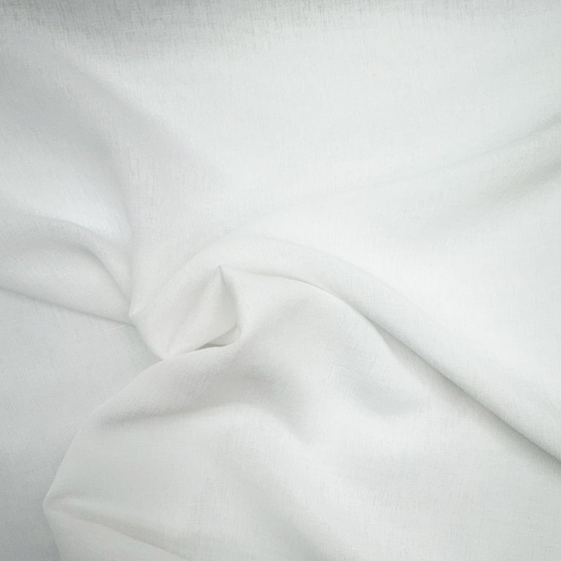 Tucker Solid Sheer Polyester Fabric - White, 126" Width (1 Yard)