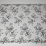 1 Yard 3D Floral Appliqué Tulle Lace with Beads Embroidered 50/52" Wide Polyester Fabric