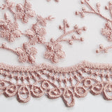 1 Yard Luxury 100% Polyester Tulle Lace with Chemical Scallop and Detailed Embroidery 50/52" Wide