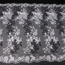 1 Yard Two Tone Tulle Lace Fabric Embroidered, 100% Polyester, 50/52" Wide