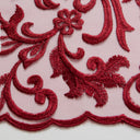 1 Yard Tulle Lace Fabric with Intricate Embroidery, 50/52" Wide 100% Polyester
