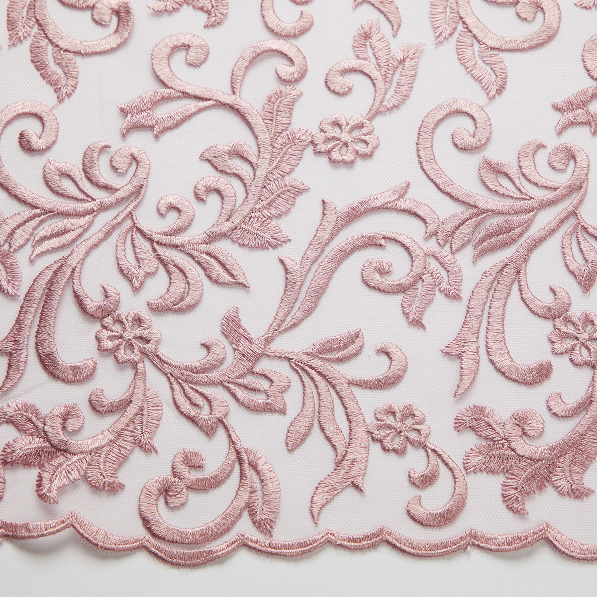 1 Yard Tulle Lace Fabric with Intricate Embroidery, 50/52" Wide 100% Polyester