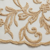 1 Yard 100% Polyester Tulle Lace Fabric Embroidered with Elegant Intricate Patterns 50/52" Wide