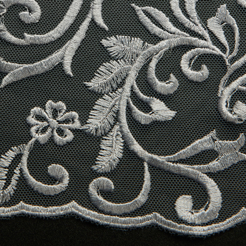 1 Yard Tulle Lace Fabric with Intricate Embroidery, 50/52" Wide 100% Polyester