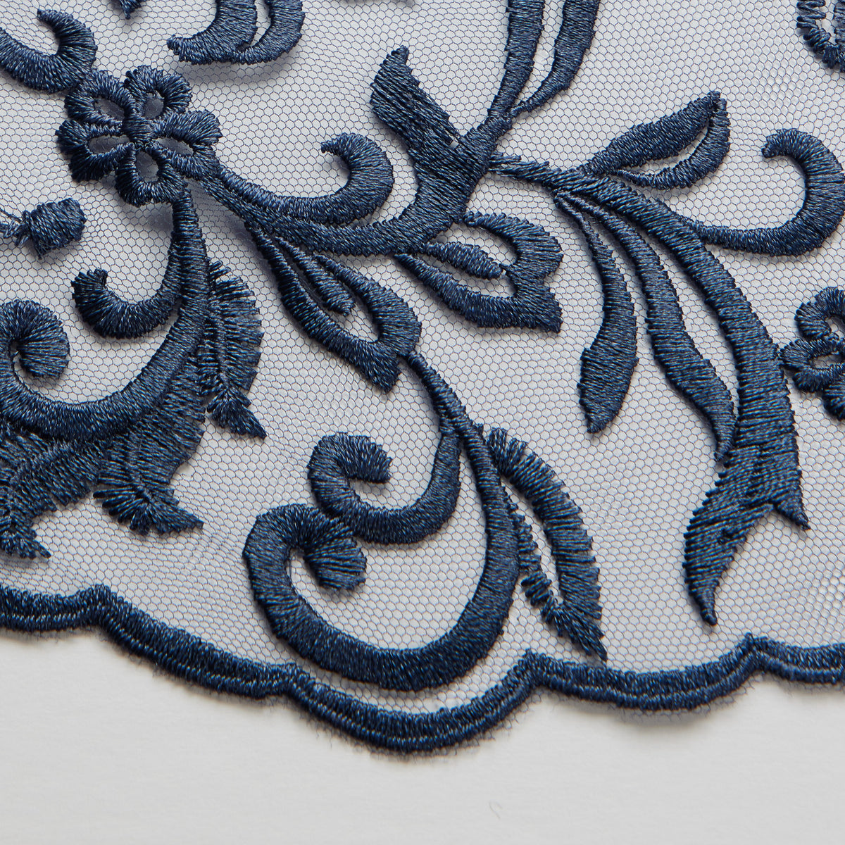 1 Yard Tulle Lace Fabric with Intricate Embroidery, 50/52" Wide 100% Polyester