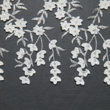 1 Yard 52/54" Wide Luxury Polyester Blend Embroidered 3D Tulle Lace Fabric w/ Applique