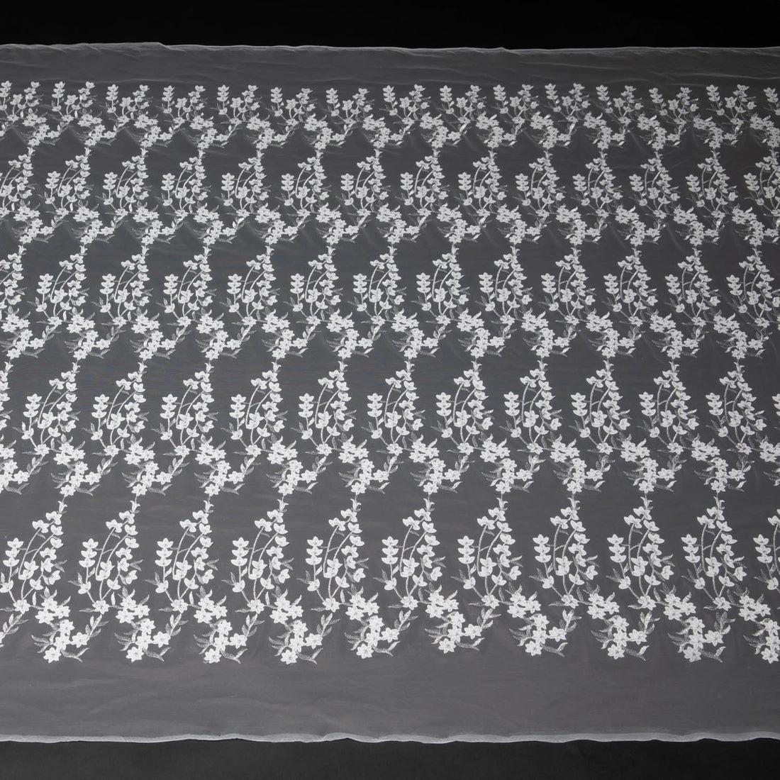 1 Yard Embroidered Tulle Lace Fabric with 3D Floral Applique 52" Wide Luxury Bridal & Evening Textile