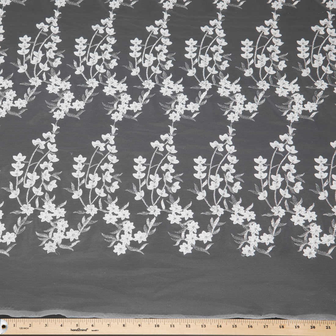 1 Yard 52/54" Wide Luxury Polyester Blend Embroidered 3D Tulle Lace Fabric w/ Applique